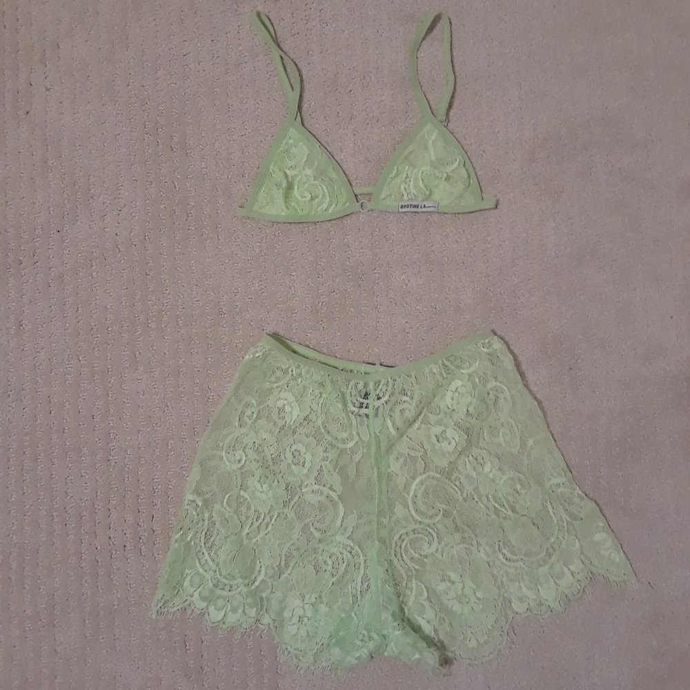 Boutine LA Ocean Blue Minimal Lace Shorts